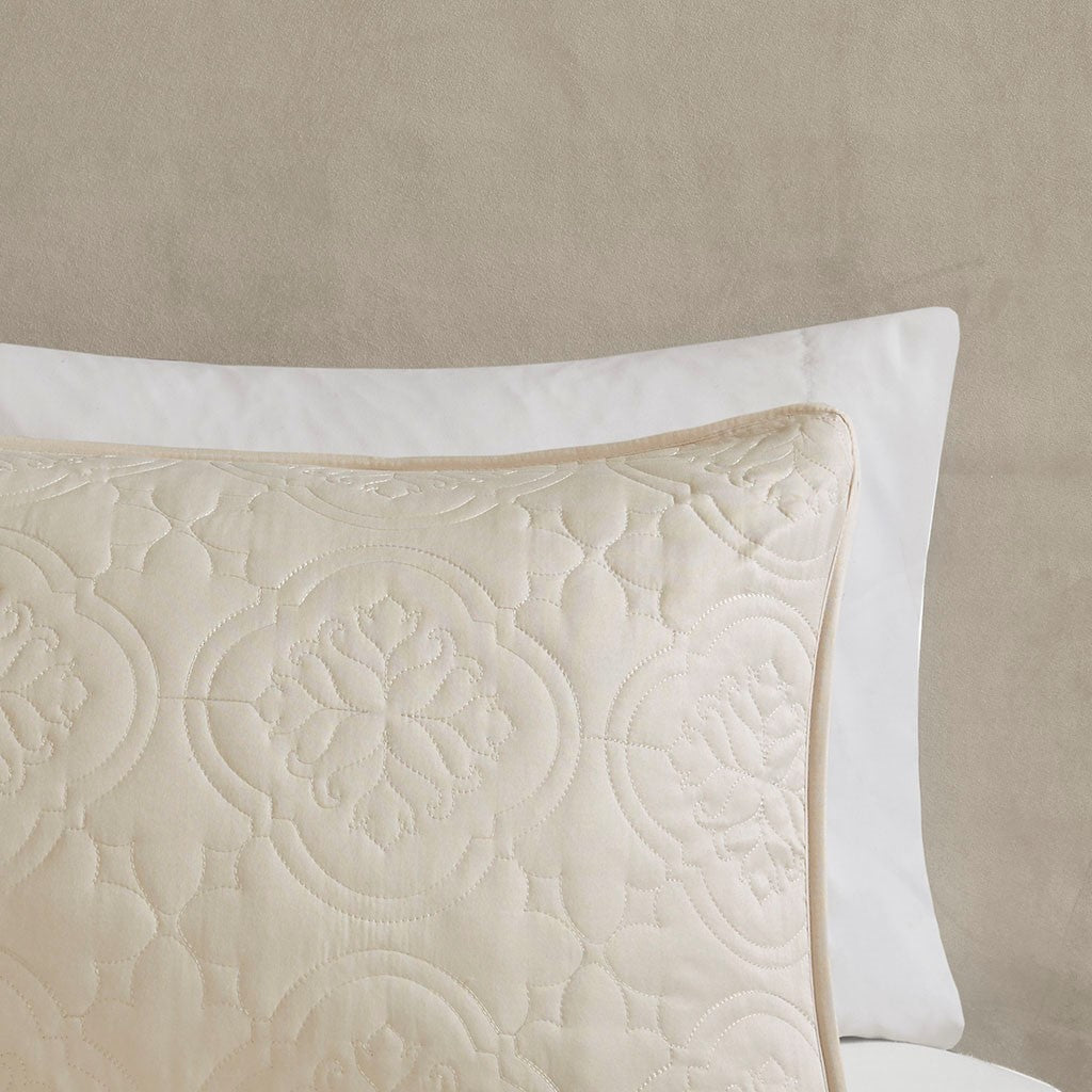 3 Piece Reversible Bedspread Set Cream King/Cal King