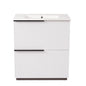 Fluted Bathroom Vanity With Ceramic Sink and Soft-Close Slides