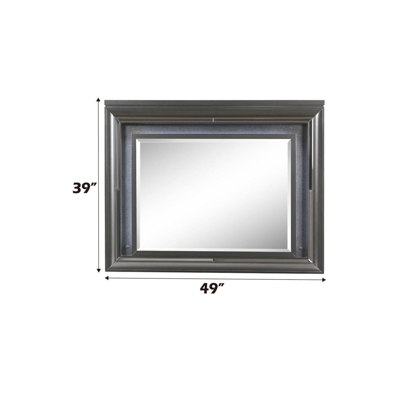 Sawyer Metallic Mirror With LED - Gray