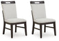 Neymorton - Dining Upholstered Side Chair (Set of 2) - Light Gray / Brown
