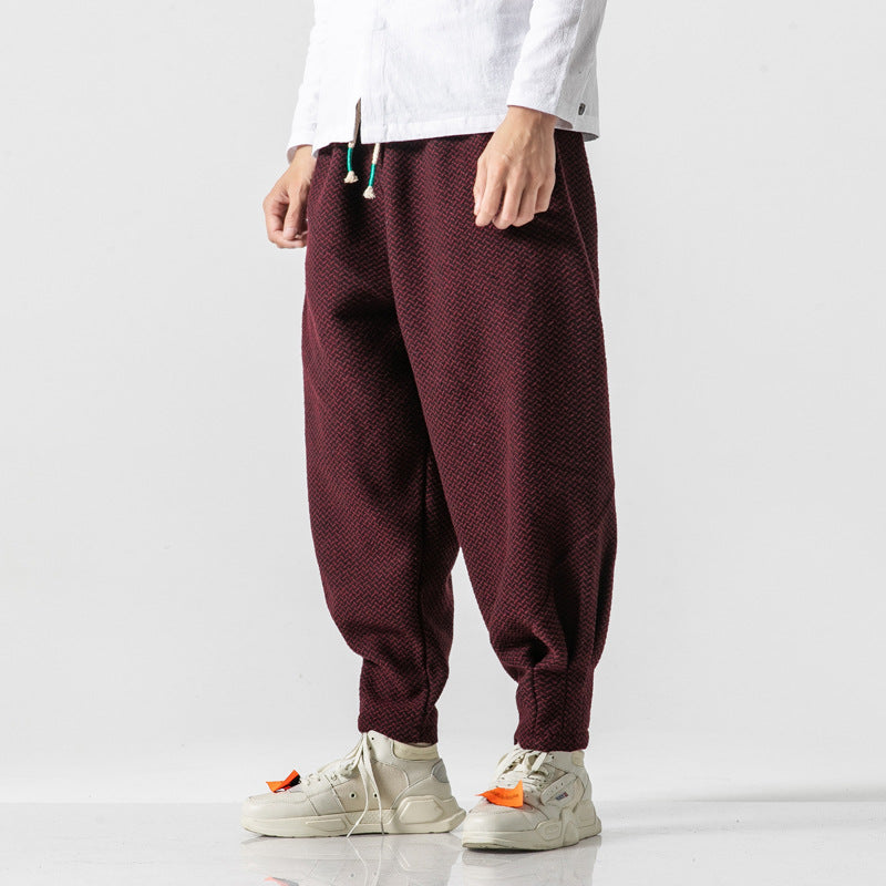 Retro-textured Woolen Thickened Casual Pants