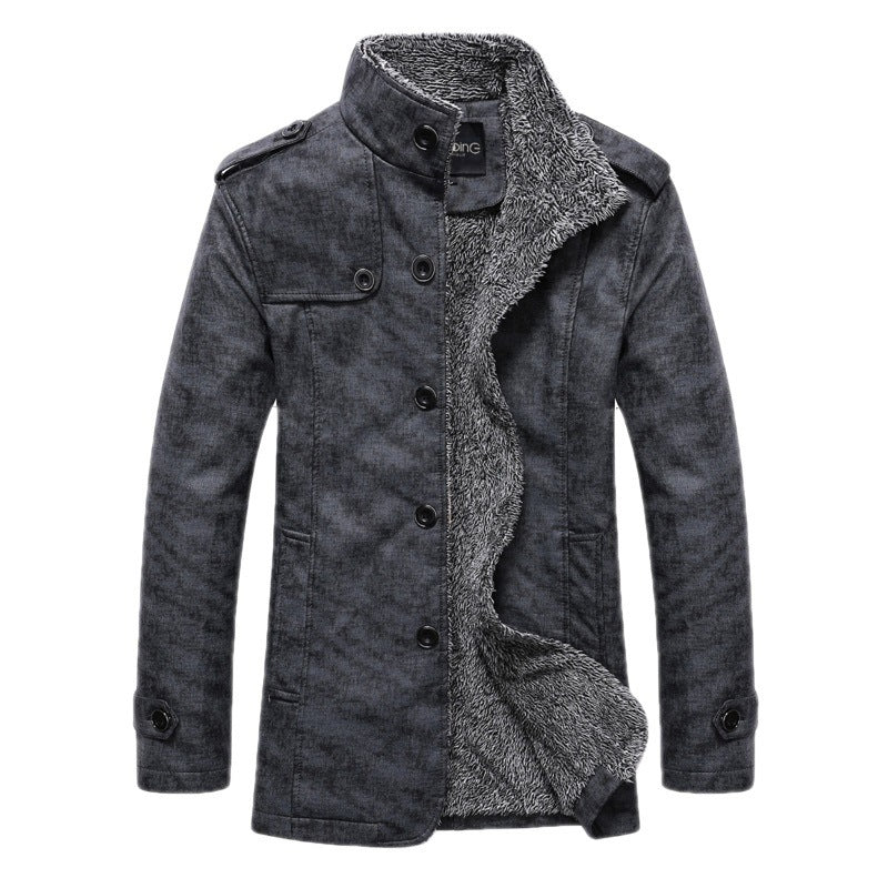 Men's Fashion Lapel Plush Leather Jacket