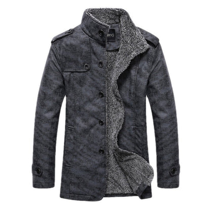 Men's Fashion Lapel Plush Leather Jacket