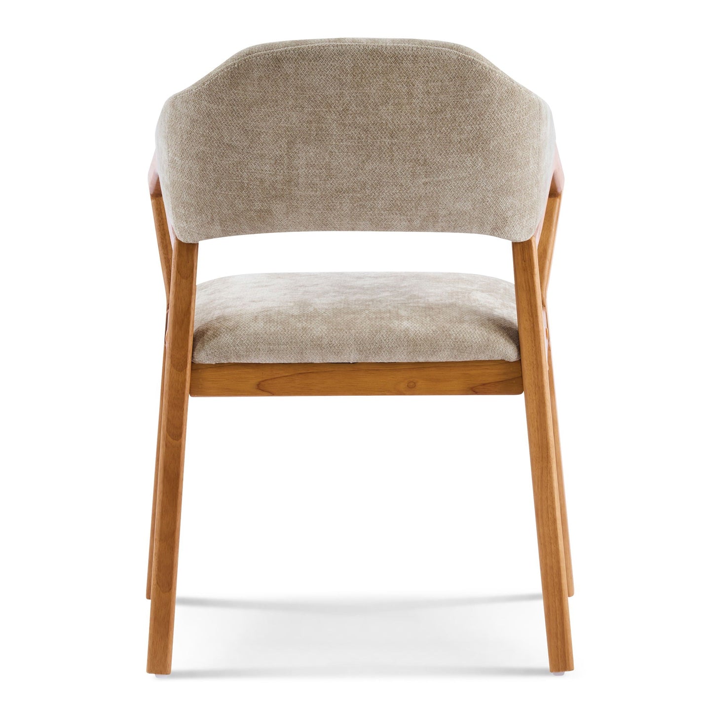 Indoor Upholstered Dining Chair Set of 2 - Oatmeal / Teak