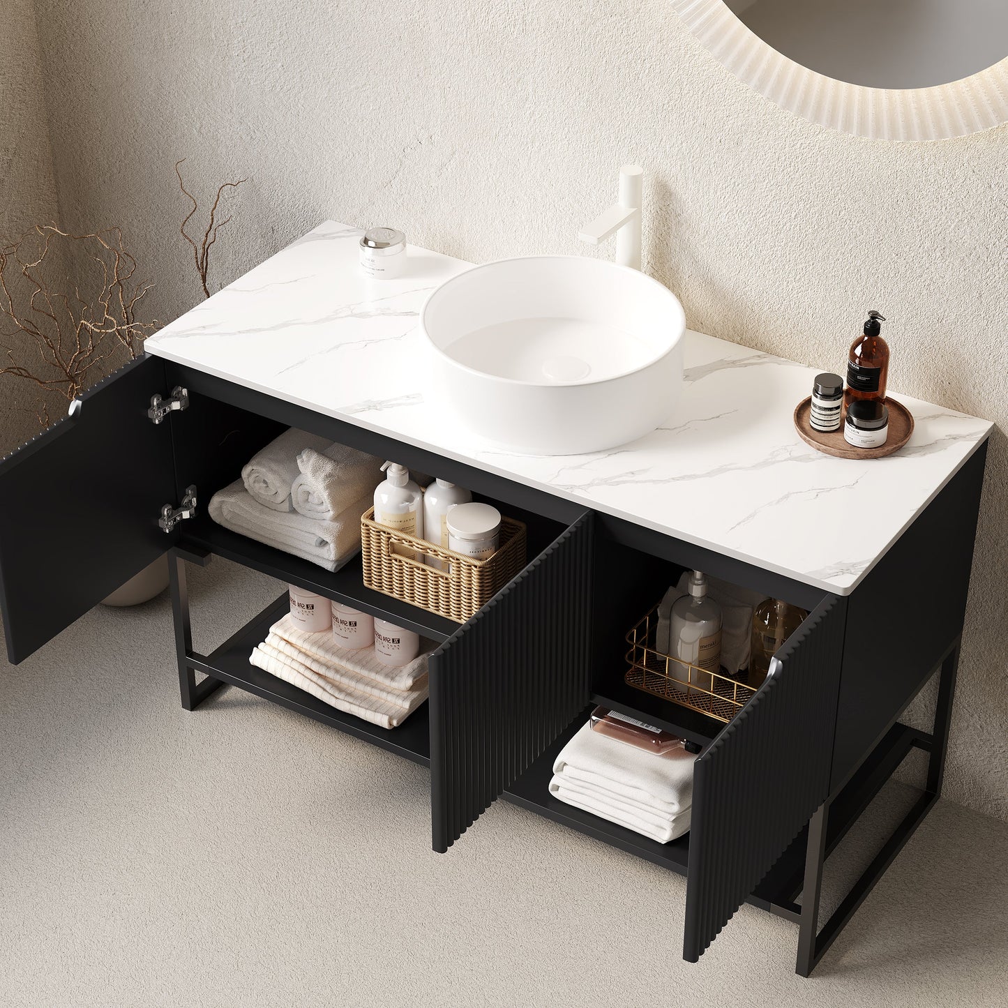 Tulio 48" Bathroom Vanity with Sink and Storage Cabinet