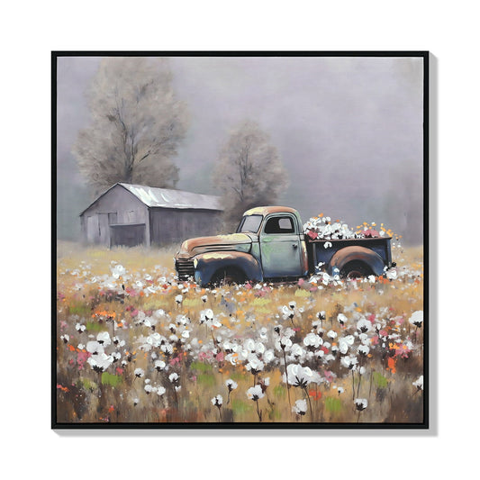 Old Truck Canvas Wall Art - Vintage Rustic Decor