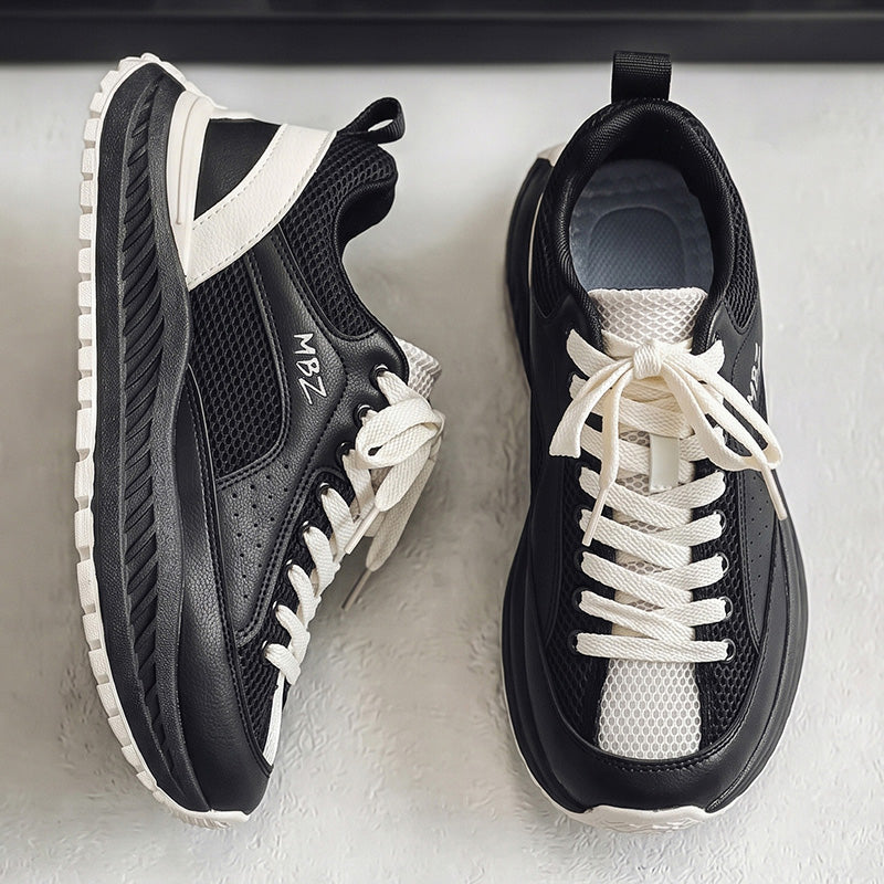 Men's Shoes 2026 Summer & Autumn New Arrival, Breathable Mesh Low-Top Soft Sole Sneakers, Four-Season Height-Increasing Thick Sole Dad Shoes For Men