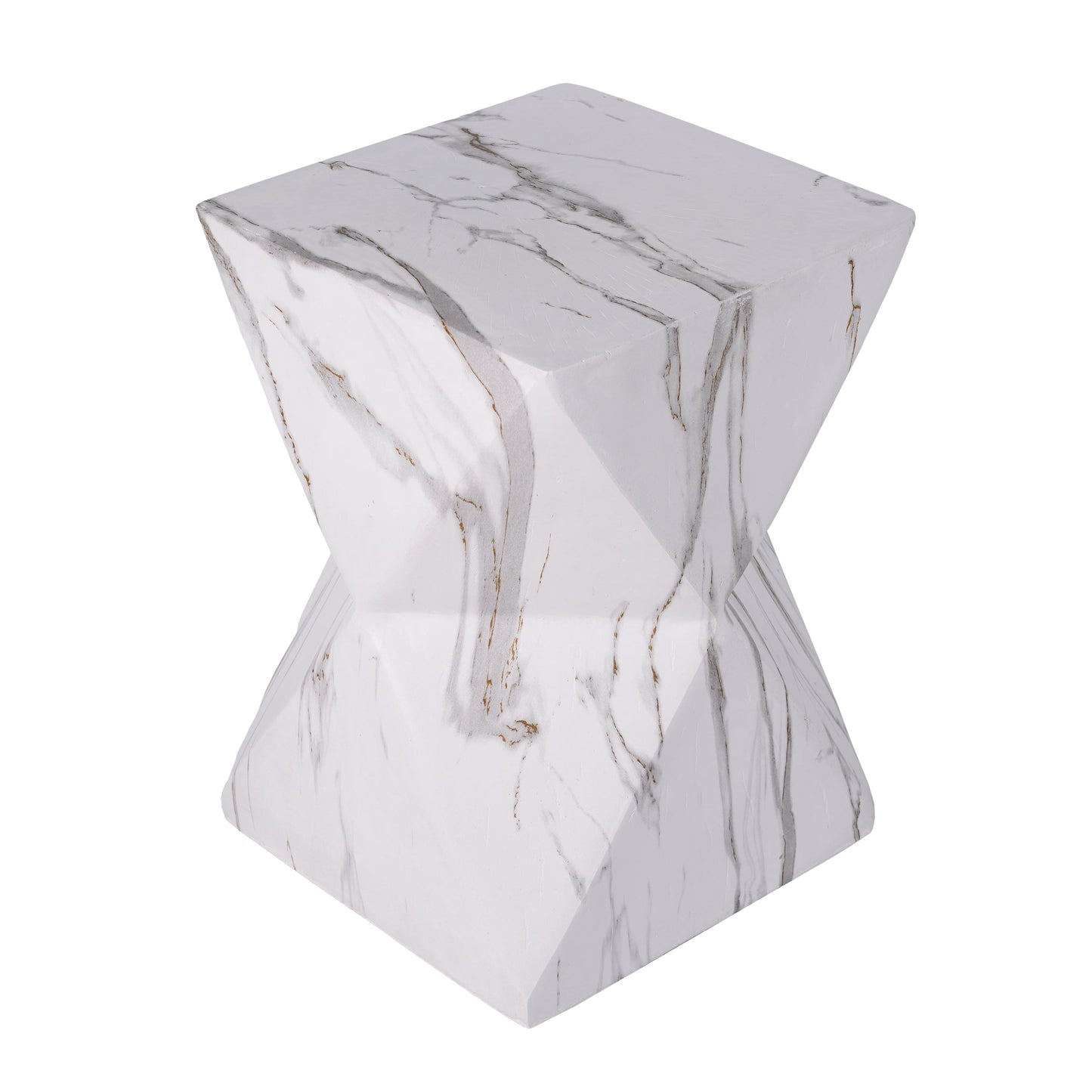 Modern Geometric MGO Side Table - Hourglass Accent Table