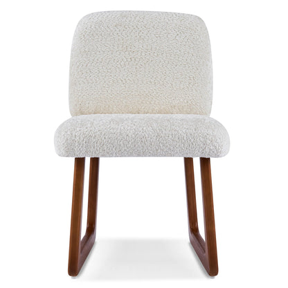 Dining Chair With Curved Legs (Set of 2) - Beige / Brown