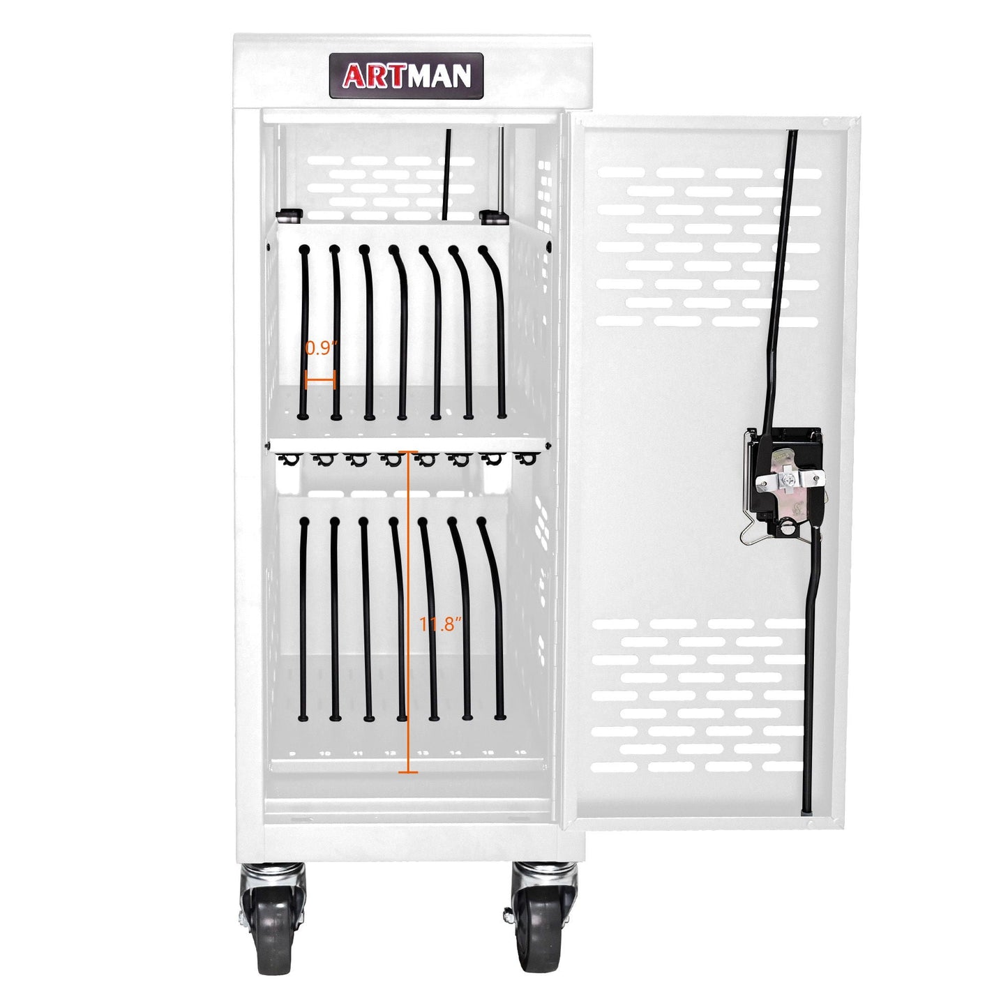16 Bay Mobile School Charging Cart Station for Chromebook, Tablet and Laptop