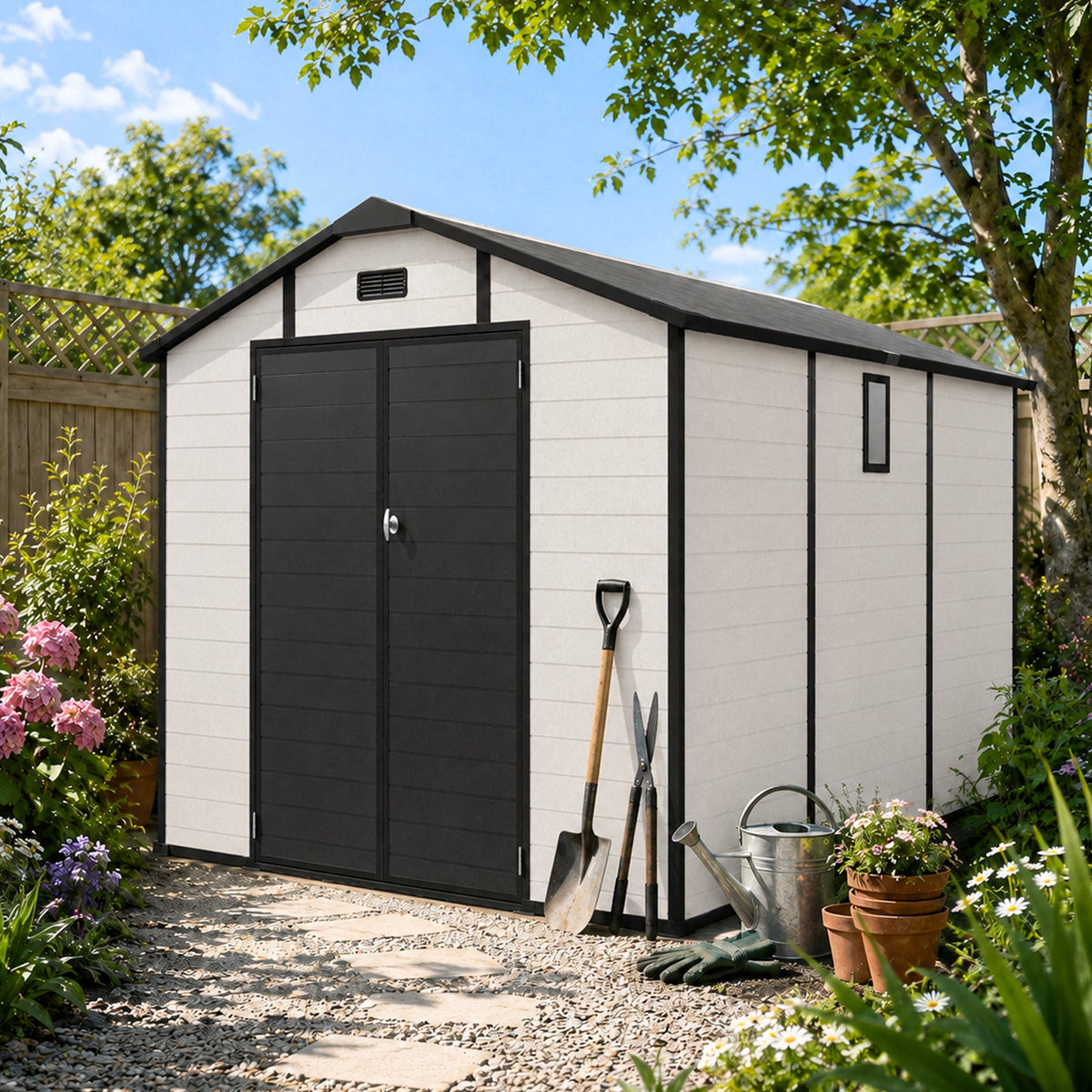 8x10 FT Plastic Outdoor Storage Shed