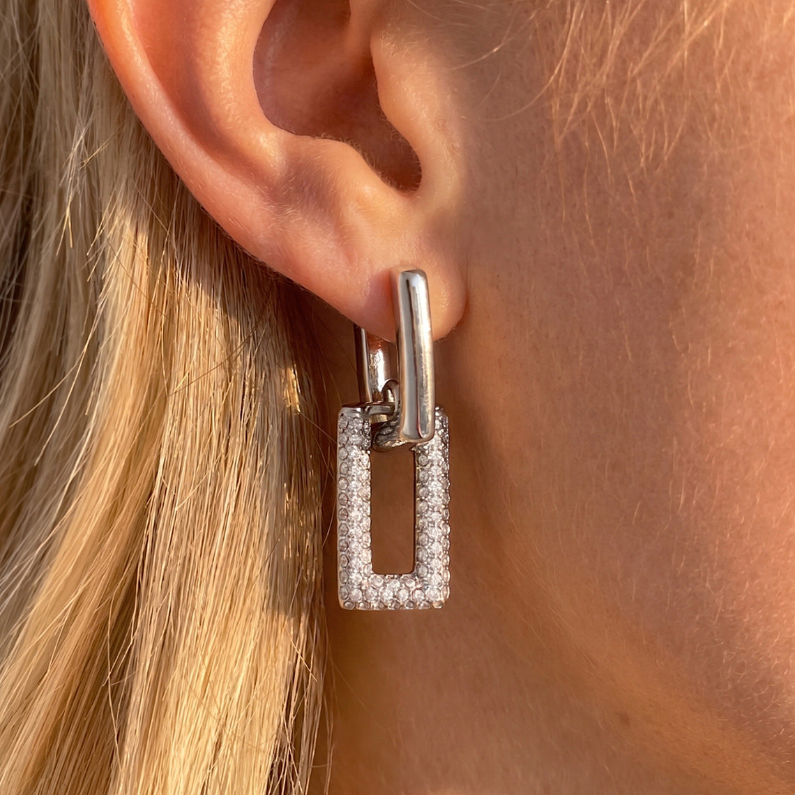Geometric Zircon Drop Earrings Collection