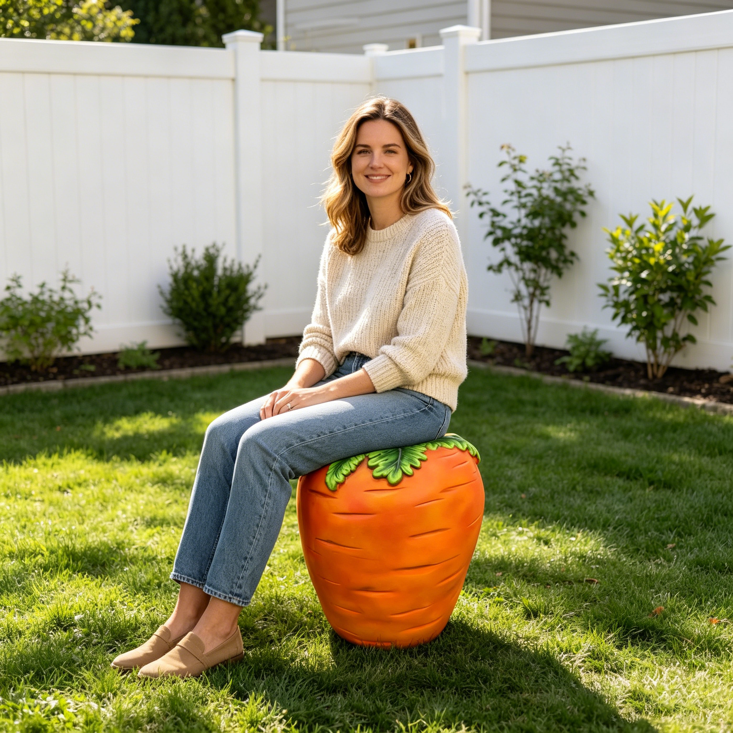 16" Oversized Carrot-Shaped Resin Stool