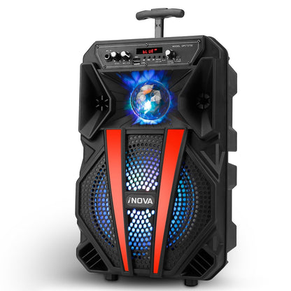 8Ó Wireless Party Speaker Subwoofer Bass Portable TWS Party Speaker w/ Microphone Support FM Radio Remote Control MMC Car Slot LED Colorful Lights