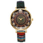 Round Floral Design, Multicolored, Versatile Casual Quartz Watch