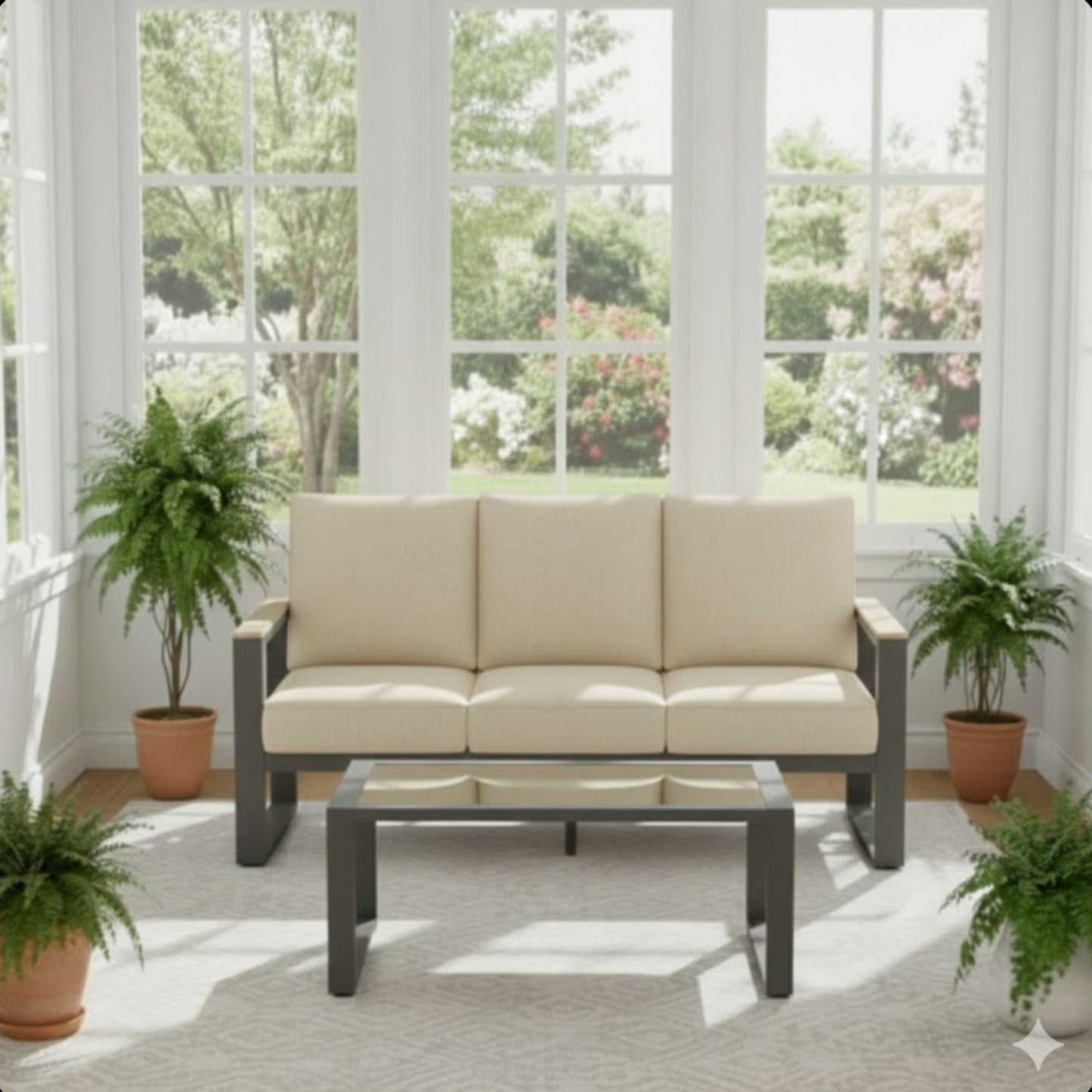 Modern Outdoor Sofa Set With Coffee Table