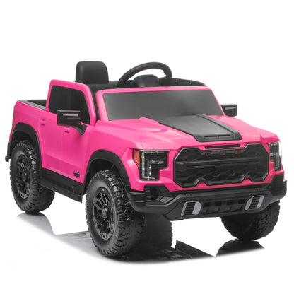 12V Kids Ride On Car With Remote Control, 4 Wheel Shock Absorption, Multifunctional Music Player Perfect Gift For Toddlers - Pink