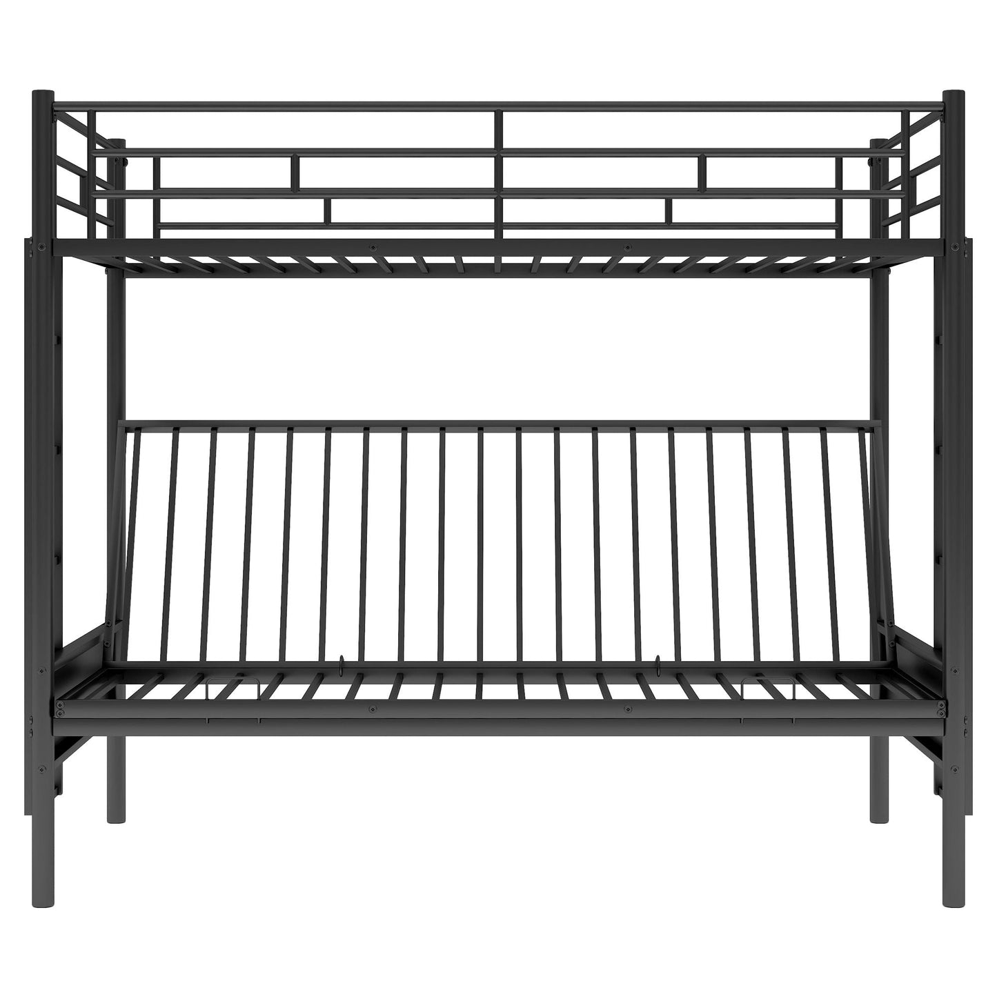 Twin Over Full Bunk Bed, Multifunction - Black