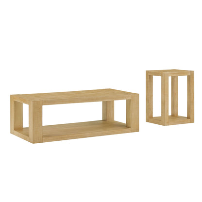 2-Piece Modern Rectangle Coffee Table Set