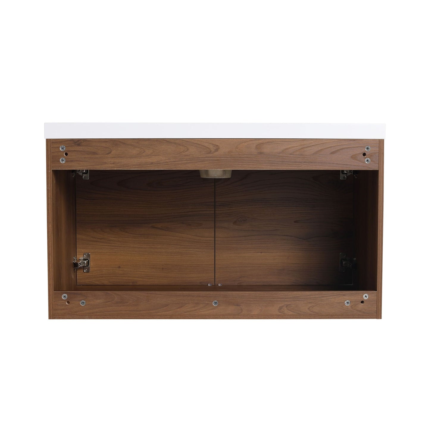 Bathroom Vanity Set With Resin Countertop Sink And 2 Doors, Engineered Wood