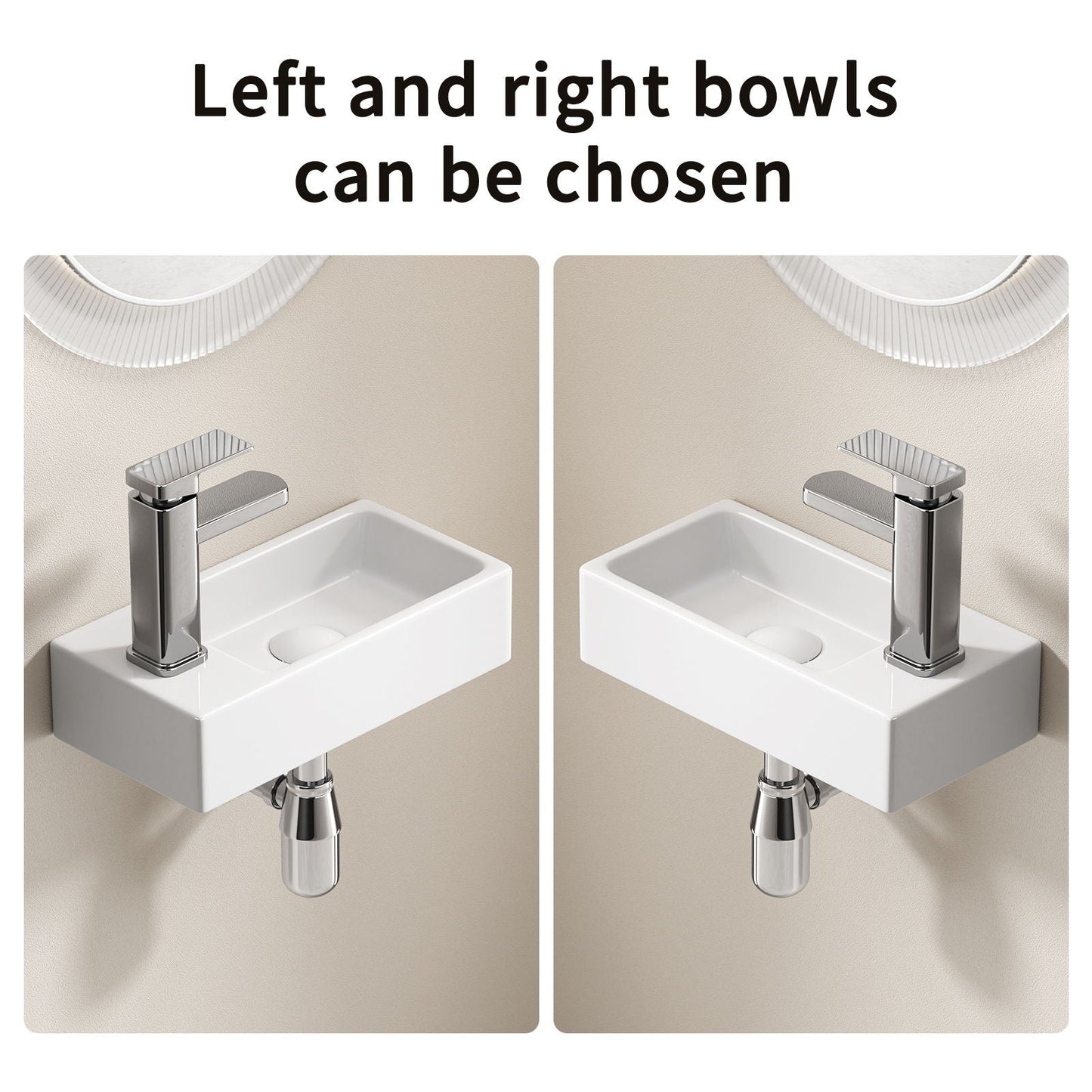 Wall Mounted Bathroom Sink With Faucet And Drain