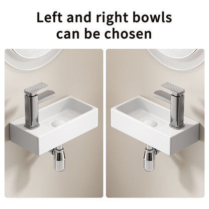 Wall Mounted Bathroom Sink With Faucet And Drain