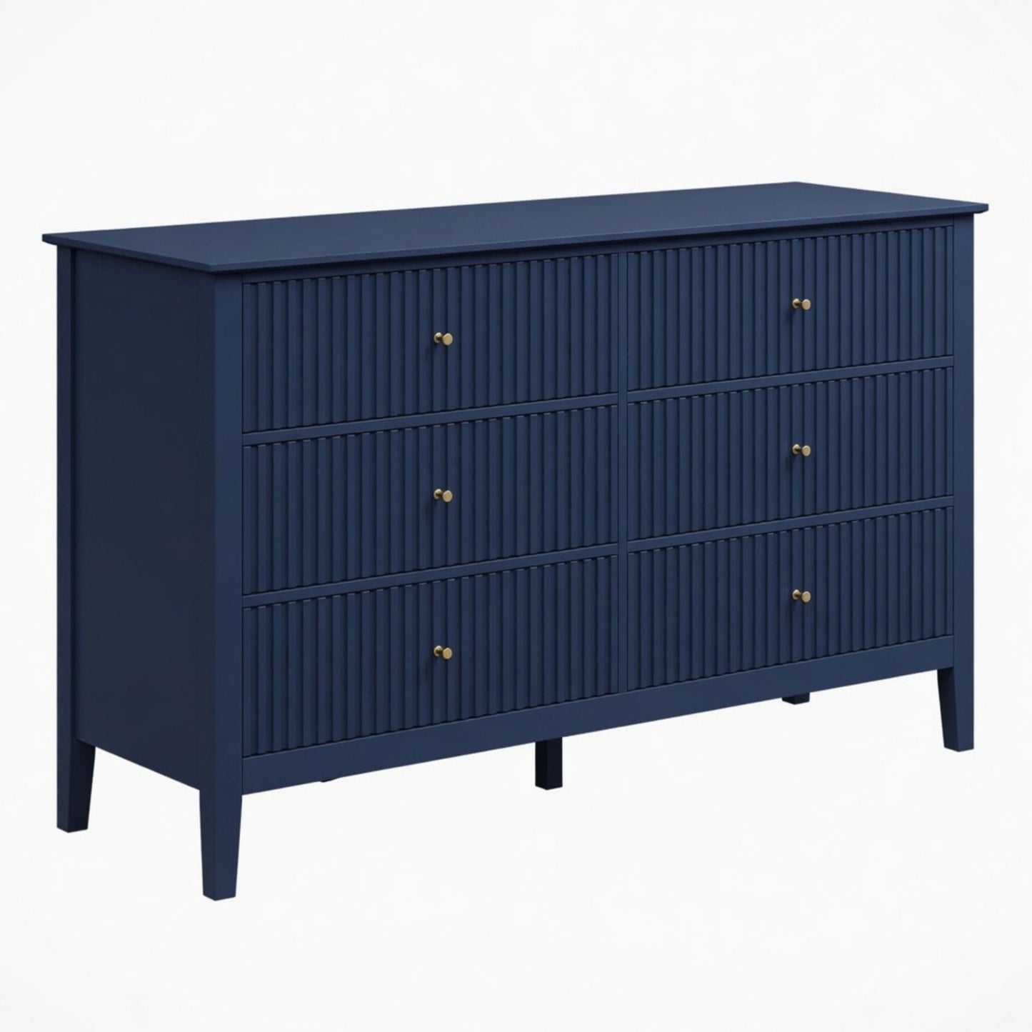 Modern 6 Drawer Fluted Dresser