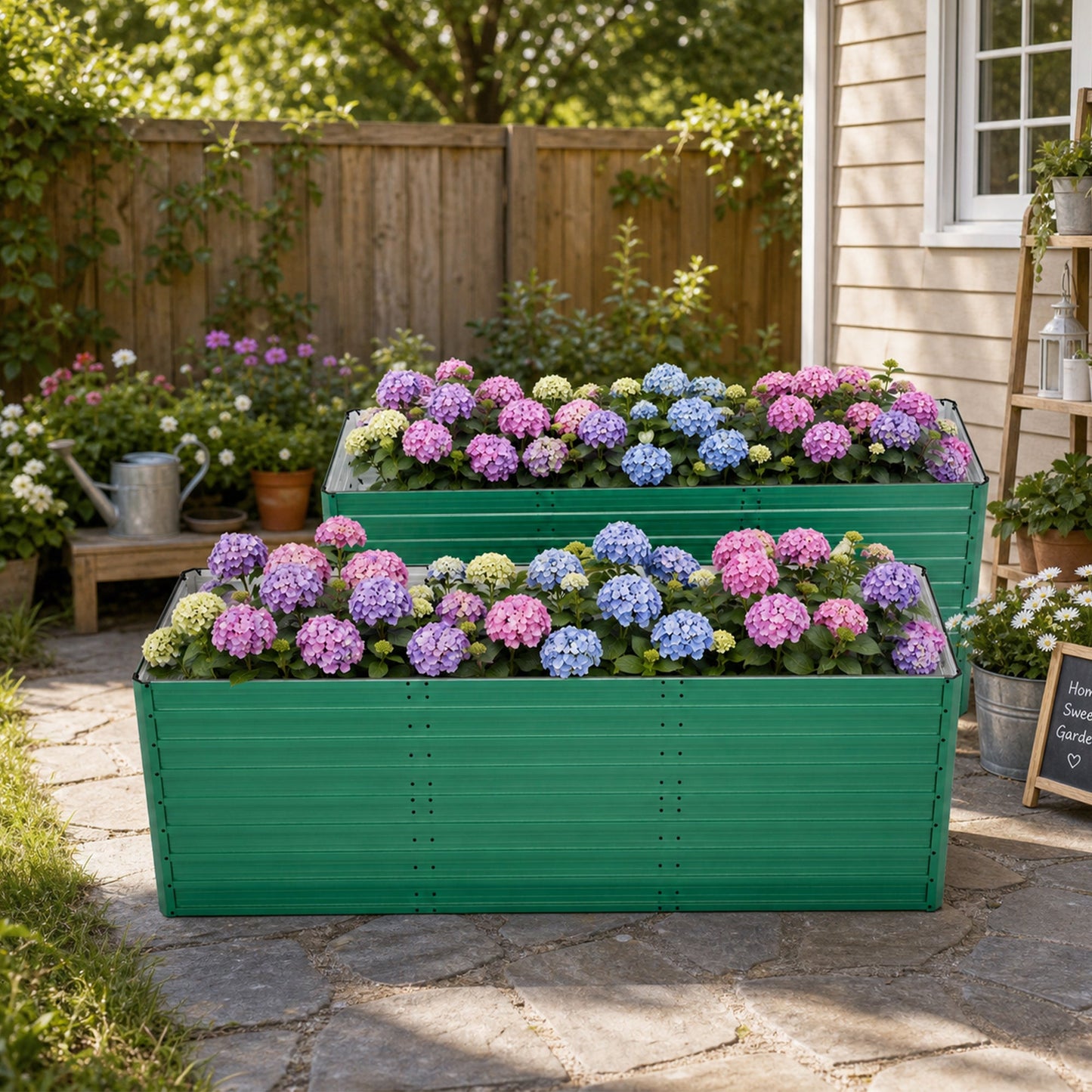 2-Pack 93.7" x 31.5" x 32.3" Raised Garden Bed with Ergonomic No-Bend Design