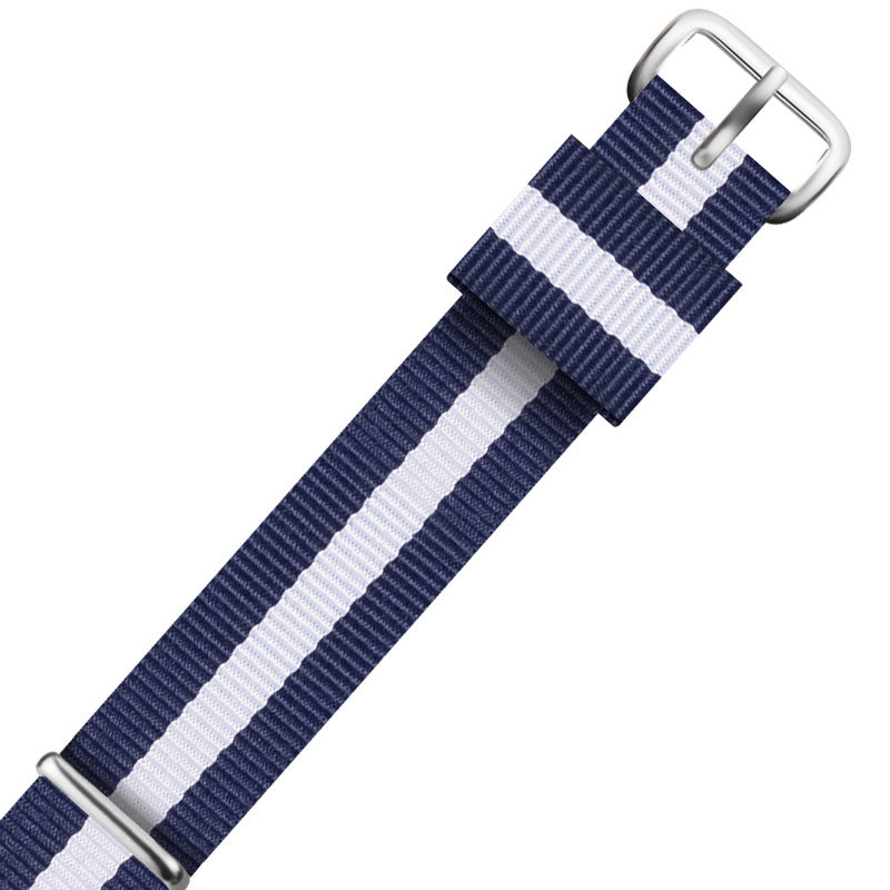 Nylon DW Watch Strap One Piece With Woven Loop And Striped Canvas Watch Band