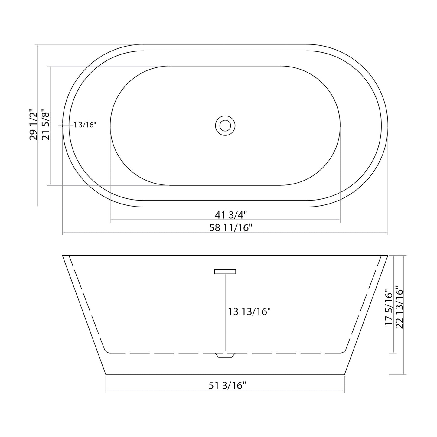 Gloss Freestanding Bathtub With Overflow And Pop Up Drain, Stand Alone Soaking Tub - Glossy White