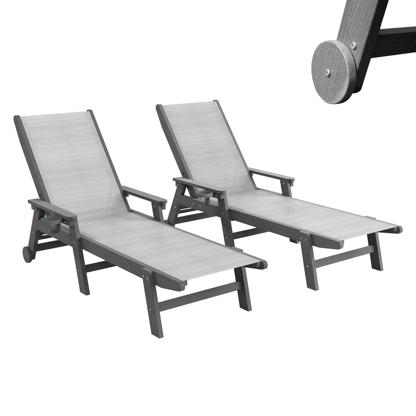 Outdoor Pool Lounge Chairs Set of 2