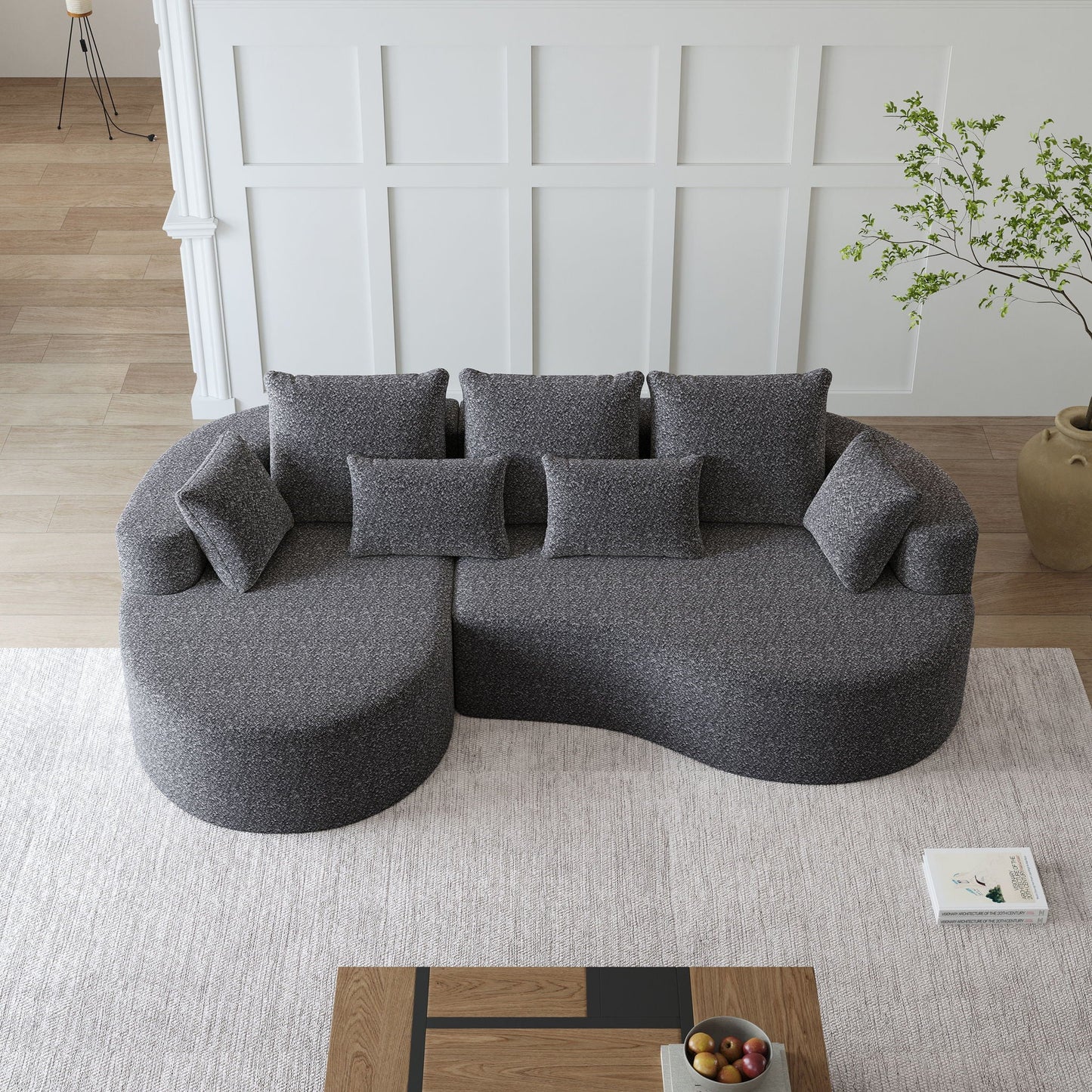 Curved Oversized Sectional Sofa With Extra Deep Seat