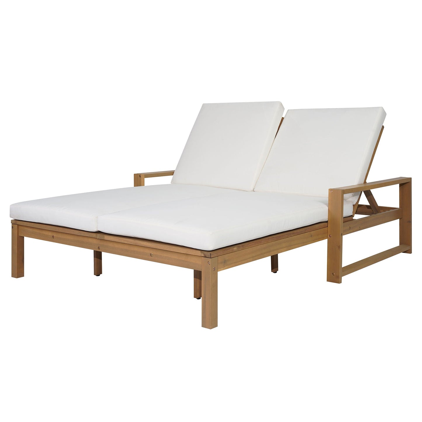 Outdoor Double Lounge Chair With 5 Position Adjustable Backrest
