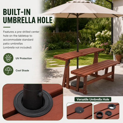 2-in-1 Convertible Bench Picnic Table