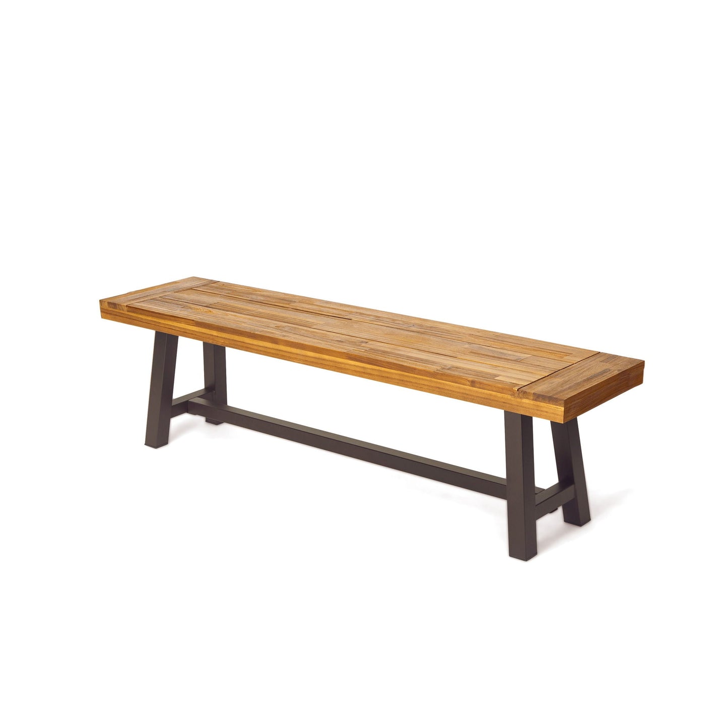 Tranquilizer Outdoor Acacia Wood Bench With Slat Panel Design