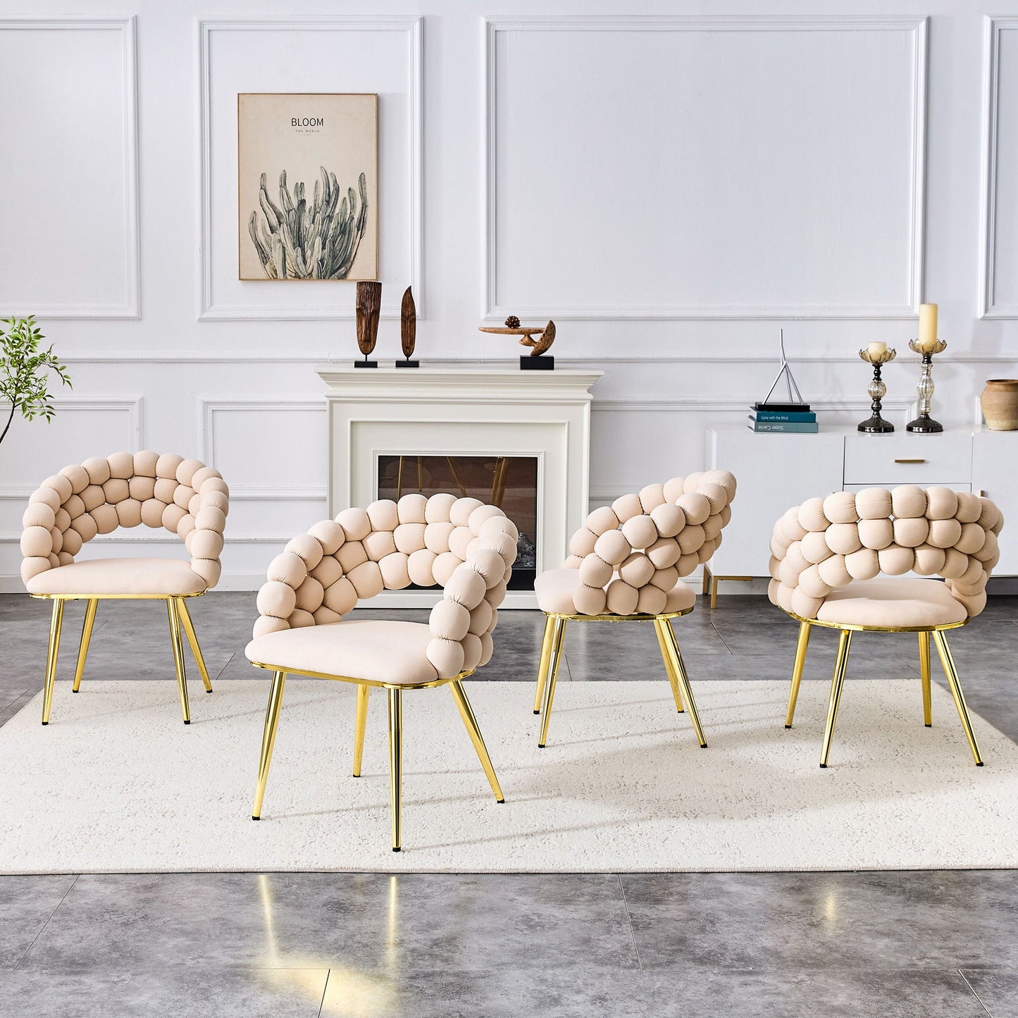 Puffy Bubble, Ball Chain Chairs For Dining Room (Set of 2)
