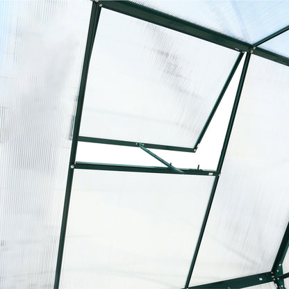 Polycarbonate house, Heavy Duty Outdoor Aluminum Walk-In House Kit With Rain Gutter, Vent And Door For Backyard Garden