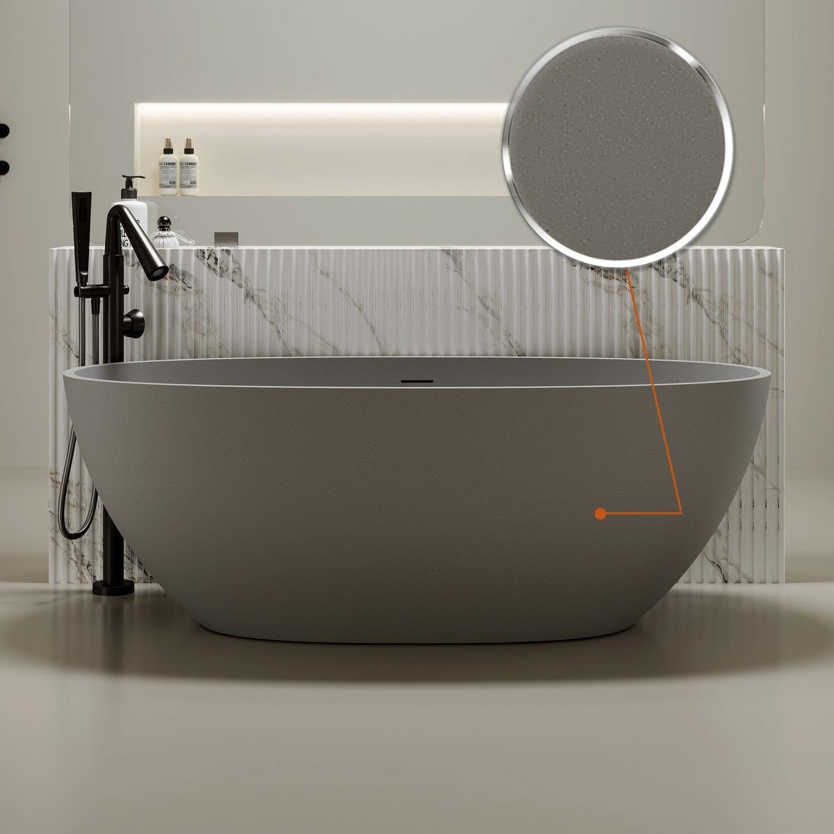 67" Freestanding Bathtub with Pop-up Drain