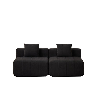Modular Sectional Sofa With 2 Pillows, Symmetrical Design