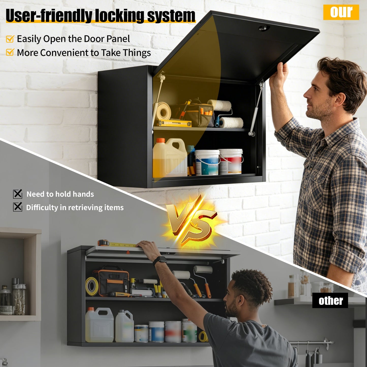 Heavy Duty Metal Wall Mounted Tool Storage Cabinet