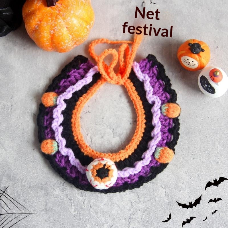 Hand-knitted Halloween Scarf For Cats And Dogs