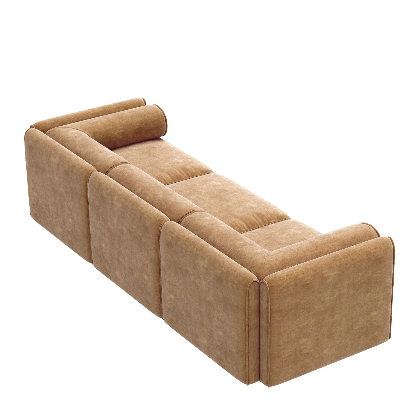 Stylish Sofa With Storage Seat And Cylindrical Backrest