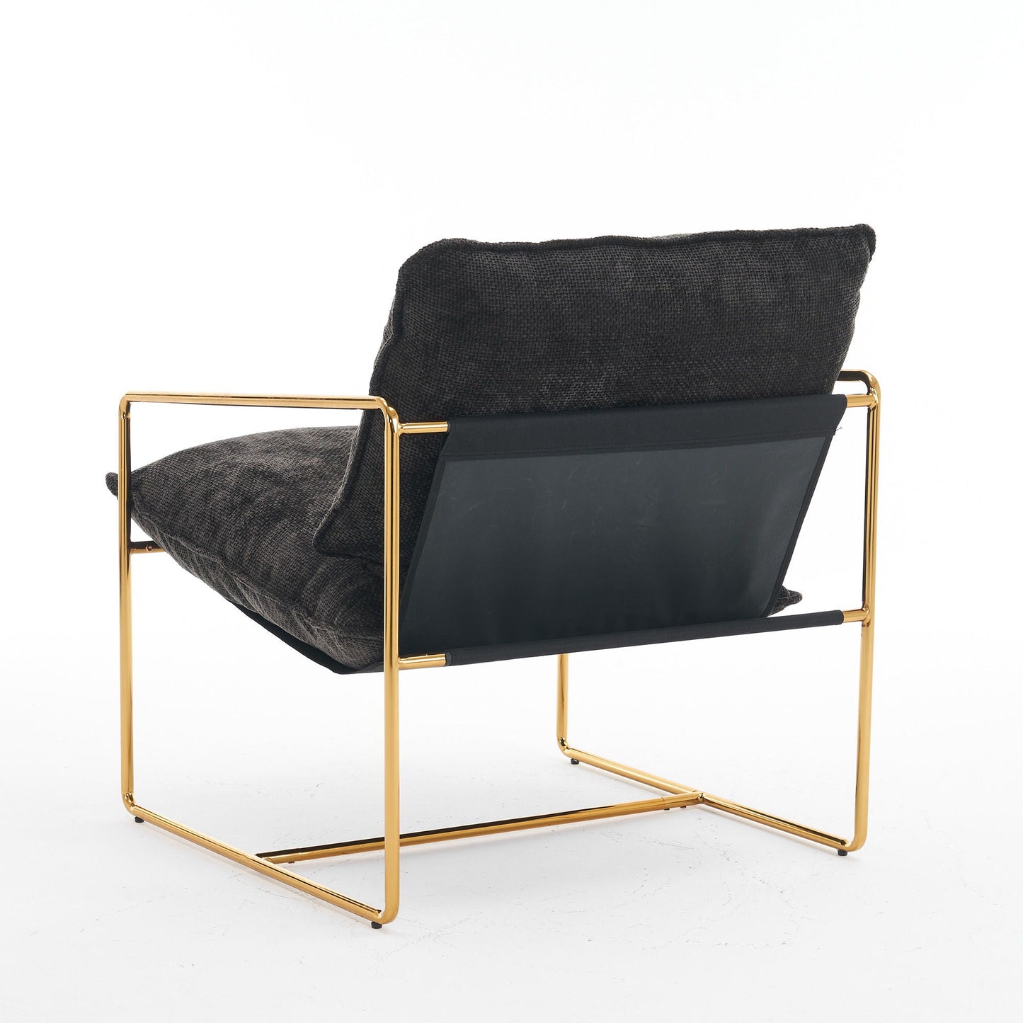 Upholstered Hanging Armchair With Arm Pocketsmetal Frame (Set of 2), Plated Craftsmanship, Crushed Foam Cushions And Skin-Friendly Woven Fabric For Living Room And Bedroom