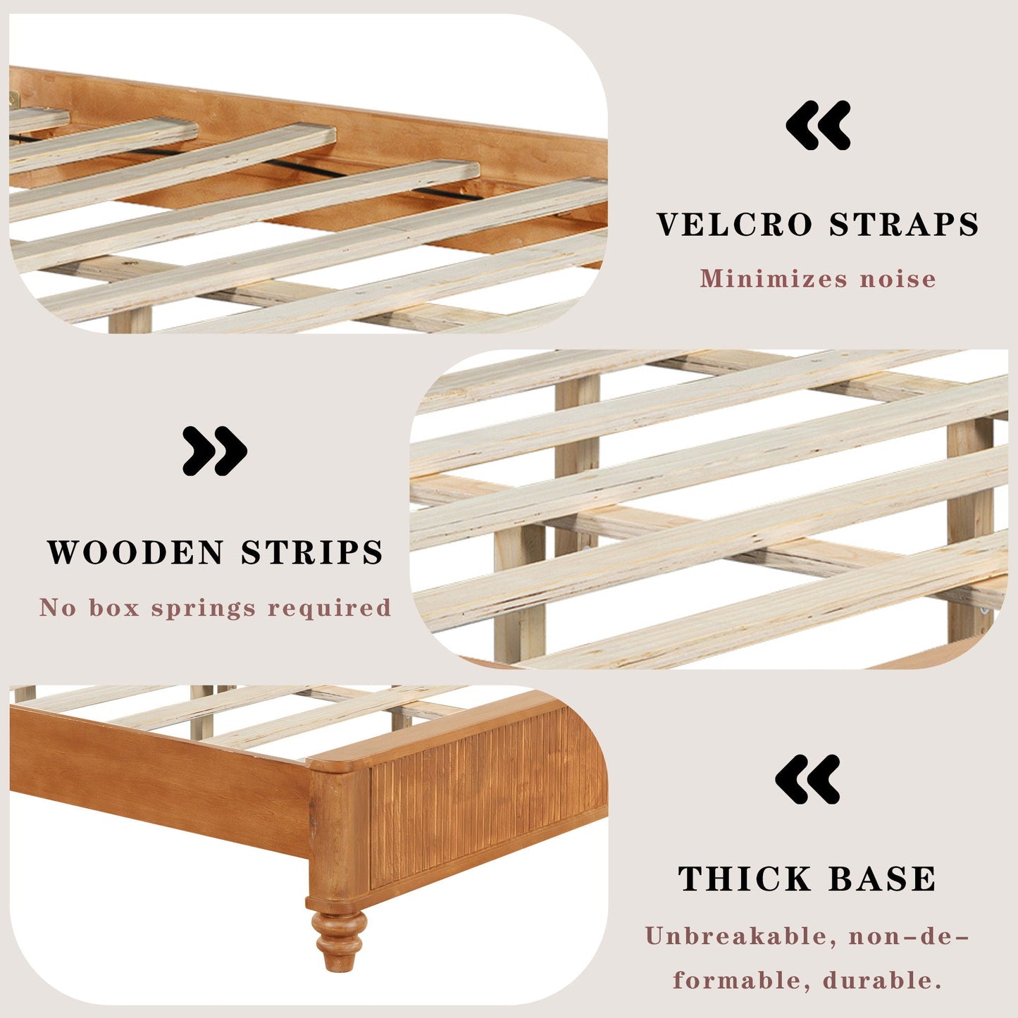 Platform Bed Frame With Tall Headboard