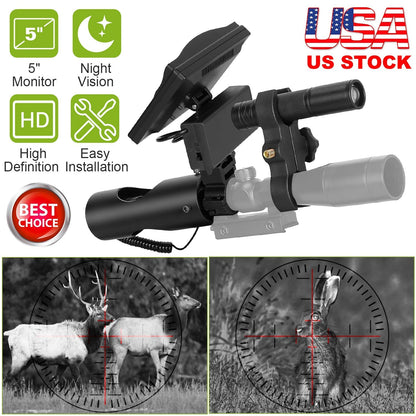 Night Vision Scope Digital Camera Infrared Rifle Scope 850nm Hunting Scope System w/ IR Torch System 5Ó Monitor