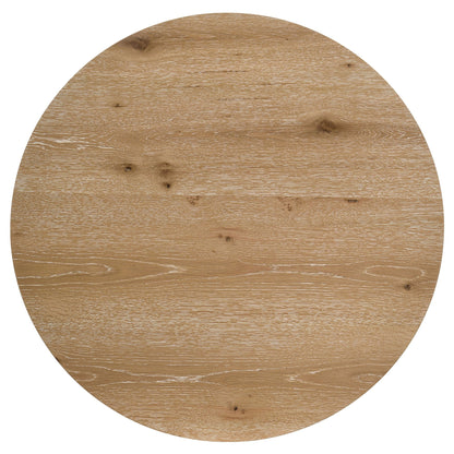 Kessler Round Sculptural Wood Coffee Table Light Oak