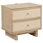 Kailani 2-drawer Nightstand Bedside Table Beige Oak
