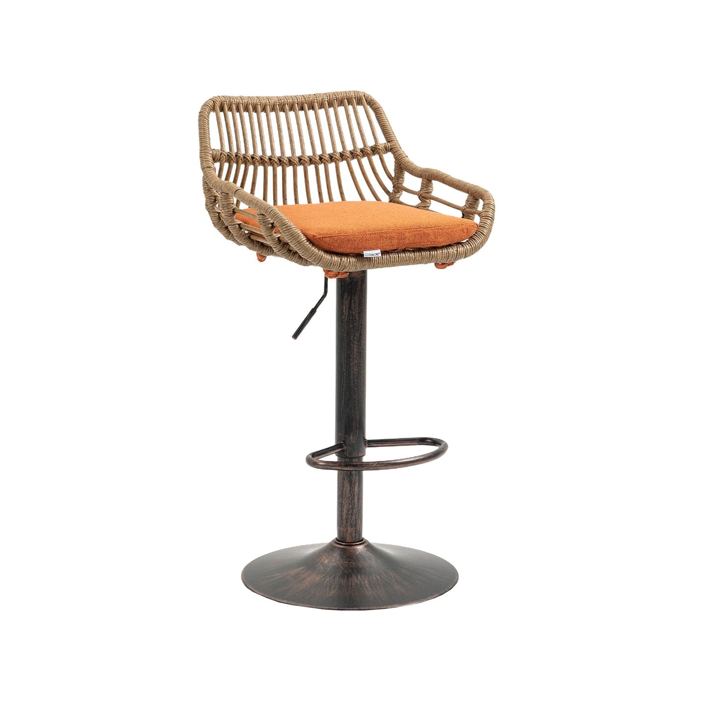 Modern Swivel Bar Stools Adjustable Counter Chairs With Footrest (Set of 2)
