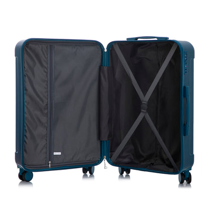 3-Piece ABS Spinner Wheel Luggage Set 20"/24"/28" Dark Blue
