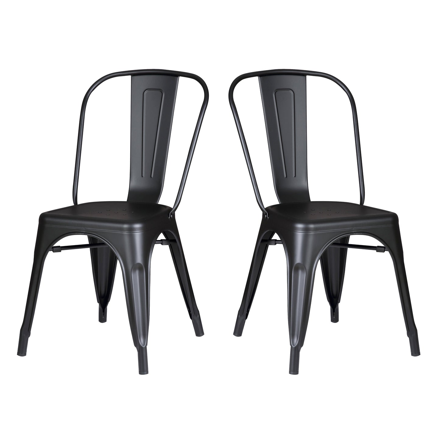 Set of 4 Stackable Metal Dining Chairs